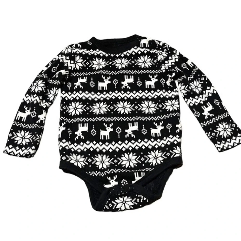 Joe Fresh Reindeer Fair Isle Thermal Onesie Size 18-24 Months